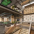 Modern Billiard Room Interior With Multiple Pool Tables Comfortable Seating Stylish Lighting And Decorative Shelves