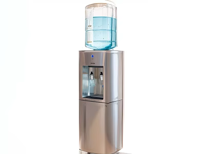 Silver Floor Standing Water Dispenser Household Electrical Appliance With Top Water Bottle 3d model