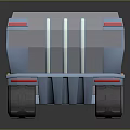 Blue Truck With Open Cargo Bed Multiple Wheels Yellow Accents And Modern 3D Model Design