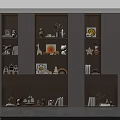 Modern Minimalist Built In Bookcase With Warm LED Light And Cute Home Decor Displays