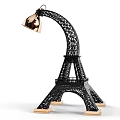 Eiffel Tower Shaped Black Gold Table Lamp for Modern Home Decor 3d model