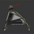 Green And White Geometric Mechanical Device With Red Laser And Metal Support Legs