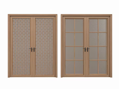 Japanese door combination double door single door 3d model