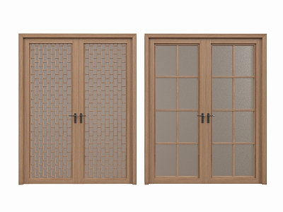 Japanese door combination double door single door 3d model