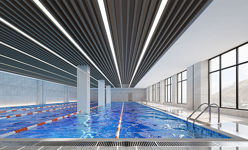 modern swimming pool 3d model