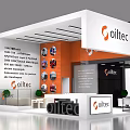 oiltec Exhibition Booth With White Orange Modern Design And Display Area