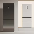 Modern Three Door Refrigerators in Dark and White Colors with Sleek Design