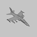 Gray Military Fighter Jet With Mounted Missiles Cockpit Wing And Tail Fin Design