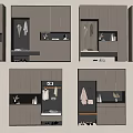 Modern Beige Shoe Cabinets with Organized Storage Shelves and Hanging Hooks Design