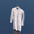 White Long Sleeve Collared Shirt Hanging On Hanger For Daily Casual Look