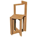 Modern Wooden Single Chair Featuring Geometric Structure And Sleek Design in Contemporary Style