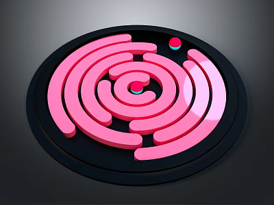 Innovative Medical Device With Circular Spiral Structure And Pink Blue Indicators 3d model