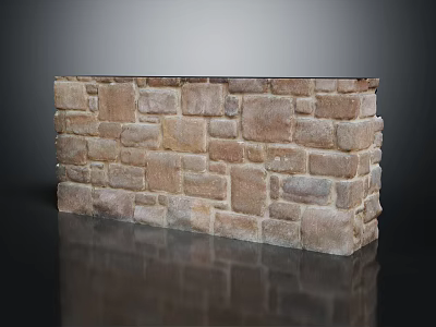 Rustic Textured Brown Brick Wall With Classic Design And Smooth Surface 3d model