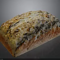 Delicious Freshly Baked Bread with Golden Crust Sesame Seeds and Nuts on Dark Background