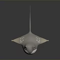 Cute 3D Cartoon Creature With Gray White Body Pink Ears Wings And Paws