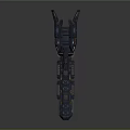 Futuristic Interstellar Spaceship With Mechanical Structure And Orange Accents For Cosmic Exploration