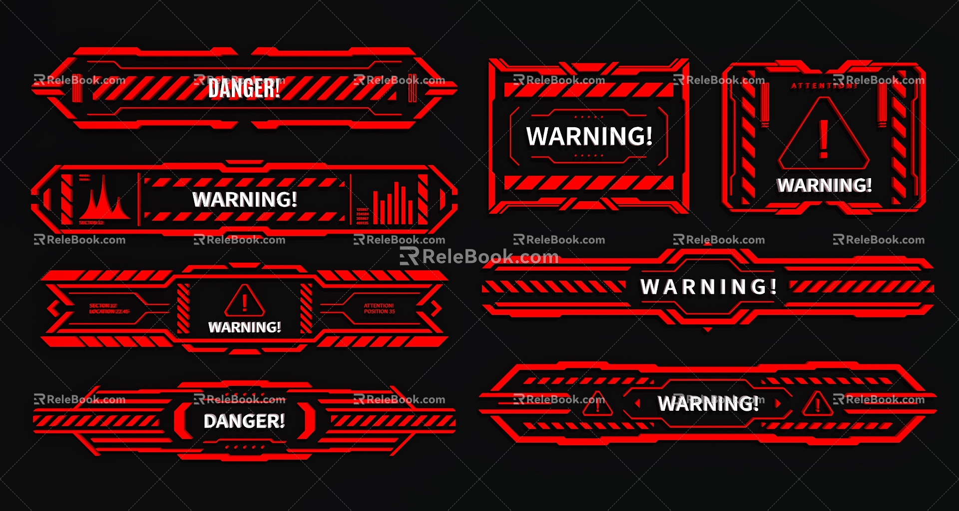 Sci-tech elements Sci-tech circuit alarm interface Sci-tech circuit danger prompt interface model