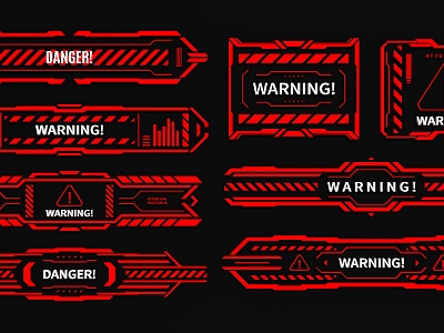 Sci-tech elements Sci-tech circuit alarm interface Sci-tech circuit danger prompt interface model