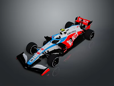 Alfa Romeo Formula 1 Race Car With Red White Blue Livery And Aerodynamic Design Features 3d model