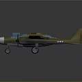 Tan Military Airplane With Twin Propellers Blue Details And Star Emblem On Wings