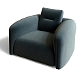 Basilico single sofa sofa leisure chair 3d model