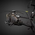 U.S. Army Military Helicopter With Detailed Interior Seats Ropes And Machine Gun