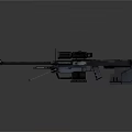 Sniper Rifle with Precision Scope Long Barrel and Tactical Tripod Stand Design