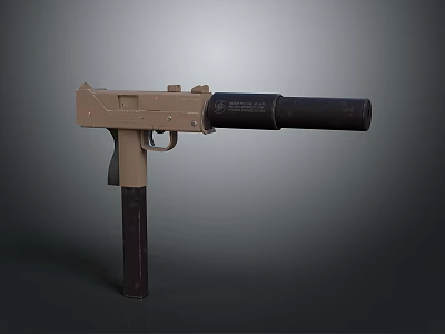 Beige Tactical Pistol with Detachable Silencer Modern Design and Ergonomic Grip 3d model Beige Tactical Pistol with Detachable Silencer Modern Design and Ergonomic Grip 3d model