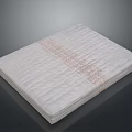 White Mattress With Crocodile Skin Texture And Stitched Decorative Middle Band Design