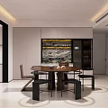 Modern Living and Dining Room Interior with Sofa Coffee Table and Lighting