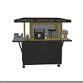 Mobile Commercial Coffee Kiosk With Espresso Cappuccino Machine Cash Register And Hot Sign