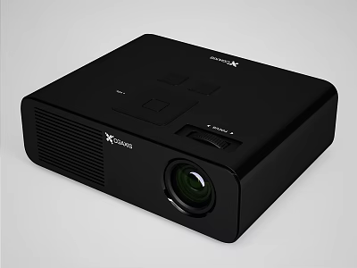 Black XGA Projection Monitoring Device With High Definition Lens And Control Buttons 3d model
