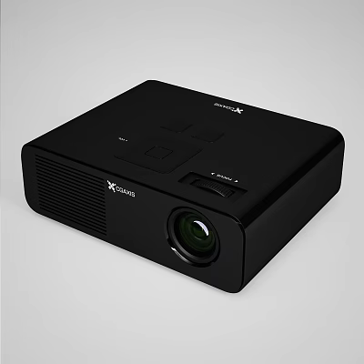 Black XGA Projection Monitoring Device With High Definition Lens And Control Buttons 3d model
