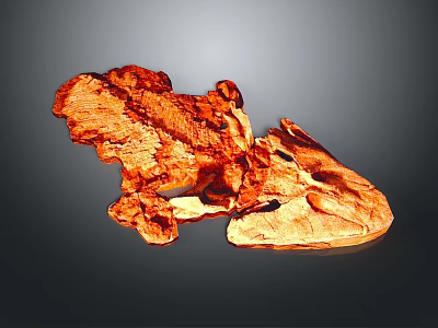 Creative Abstract Sculpture Carving In Red With Detailed Textures And Unique Design 3d model