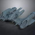 Gray Sci-Fi 3D Model With Detailed Mechanical Structure And Engine Parts 3d model