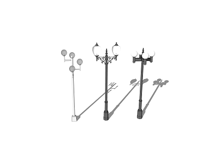Outdoor Lights With Multiple Designs For Garden And Street Lighting 3d model