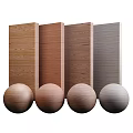 Wooden Construction Components Featuring Planks And Spheres With Various Textures 3d model