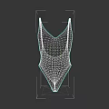 White One Piece Swimsuit With V Neck Slim Fit Simple Design Solid Color