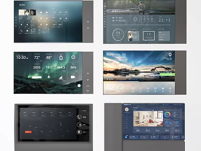 Smart Home Control Interfaces With Various Display Functions And Weather Updates 3d model