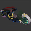 Futuristic Black Motorcycle With Sleek Design White Wheels And Blue Accent Lights