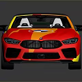 Vibrant Rainbow Colored Convertible Car With Black Roof And BMW Logo Design
