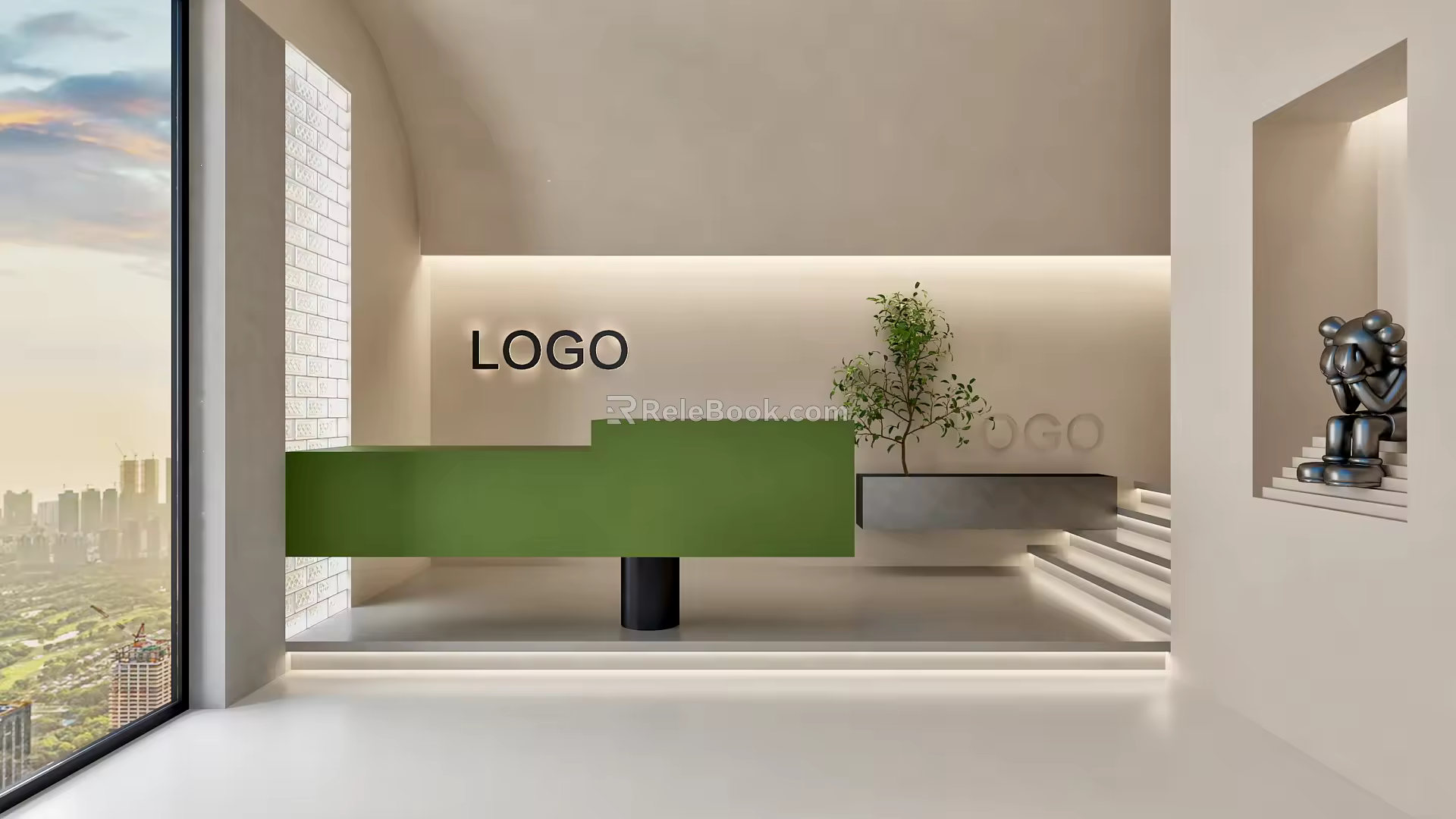 Modern Front Desk Reception Front Desk 3d model