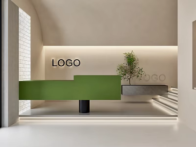 Modern Front Desk Reception Front Desk 3d model