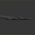 3D Rendered Gray Snake Coiled on Shiny Surface Against Gradient Gray Background