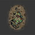 Colorful 3D Fantasy Creature Model With Intricate Design Multiple Limbs And Rocky Base