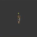 Traditional Decorative Bow Weapon Featuring Green Limbs Bone Like Ends And Metal Accents