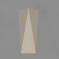 Minimalist White Geometric Wall Lamp with Triangular Opening and Warm Light on Gray Wall 3d model