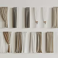 Various Styles Curtains With White Beige Brown Pleated Tied Hanging Design