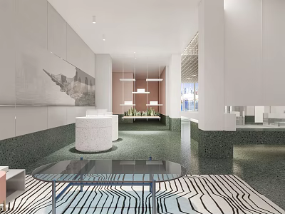 Modern reception area Sales negotiation area 3d model