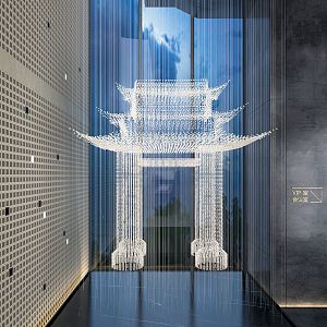 New Chinese Crystal Chandelier Crystal Archway Lighting Hanging Device 3d model